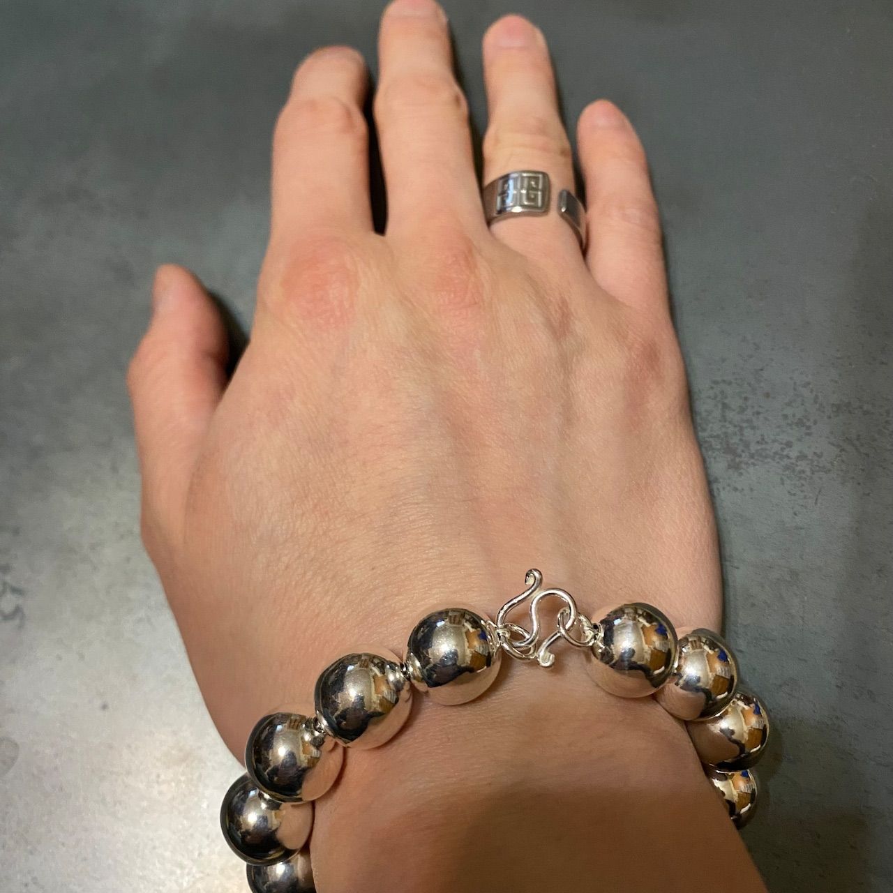 SILVER925 PEAL FOOK BRACELET/シルバー/ブレス SILVER925 BIG PEAL S FOOK BRACELET/シルバー/ブレスレット