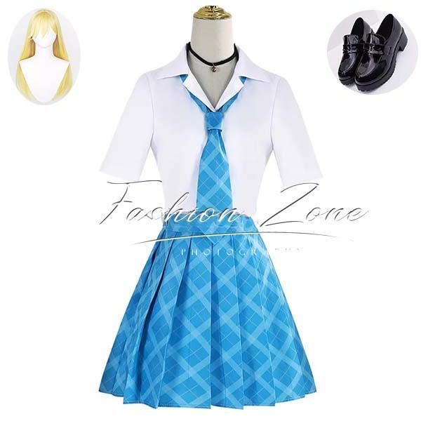 ◆2.5次元の誘惑 風 喜咲アリア 制服 コスプレ衣装 ウィッグ 靴 cosplay ハロウィン 演出服 変装