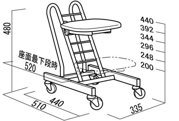 ルネセイコウ　MDF座面タイプキャスターチェア　ムーブスマート　ダークブラウン/シルバー　日本製　完成品　PMS-20TAD ルネセイコウ MDF座面タイプキャスターチェア ムーブスマート