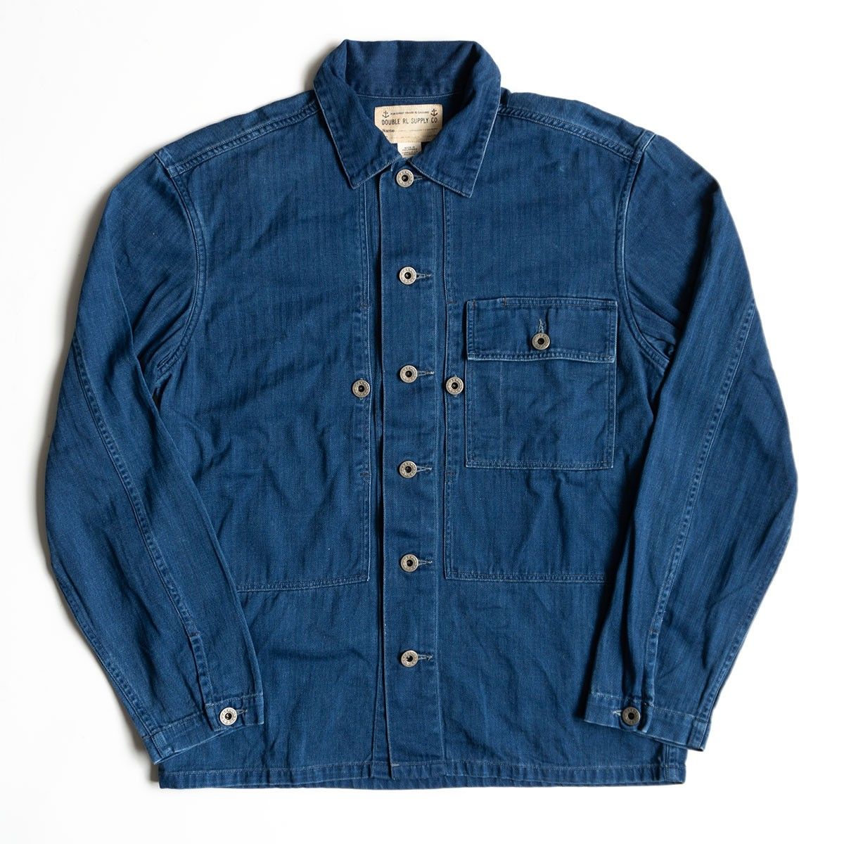 美品】RRL【US ARMY INDIGO HBT JACKET】S インディゴ ヘリンボーン 