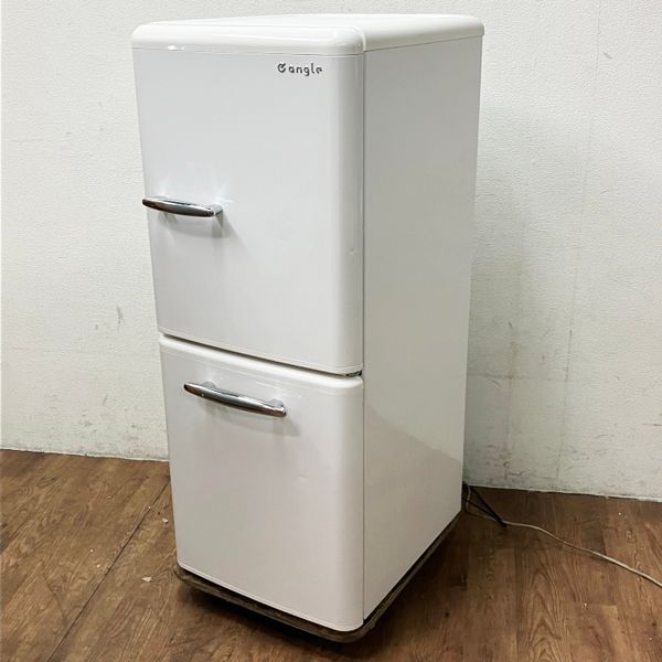 e angle 【右開き】149L 2ドア レトロインバータ―冷蔵庫 ANGRE151A1G 中古・送料込】e angle/イーアングル レトロインバータ―冷蔵庫 149L 2