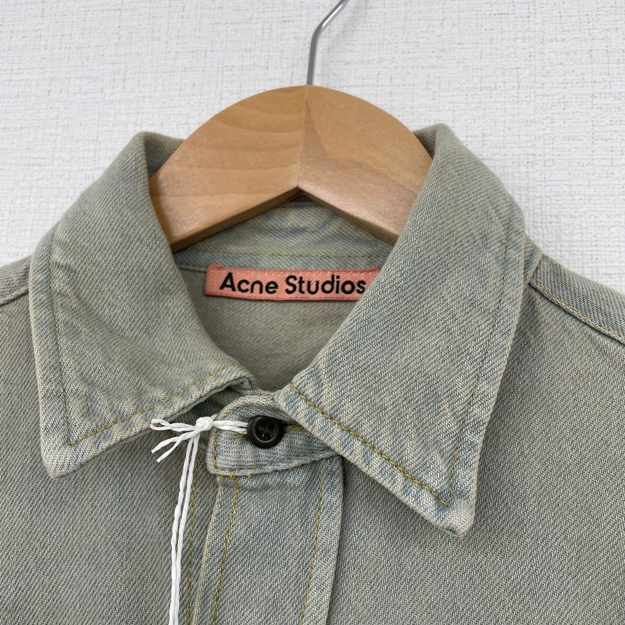 ♪ Acne Studios アクネ ストゥディオズ FN-MN-SHIR000528 デニムシャツ グリーン ベージュ サイズ44 シャツジャケット  長袖シャツ ウォッシュド加工 メンズ アクネ ストゥディオス - メルカリ