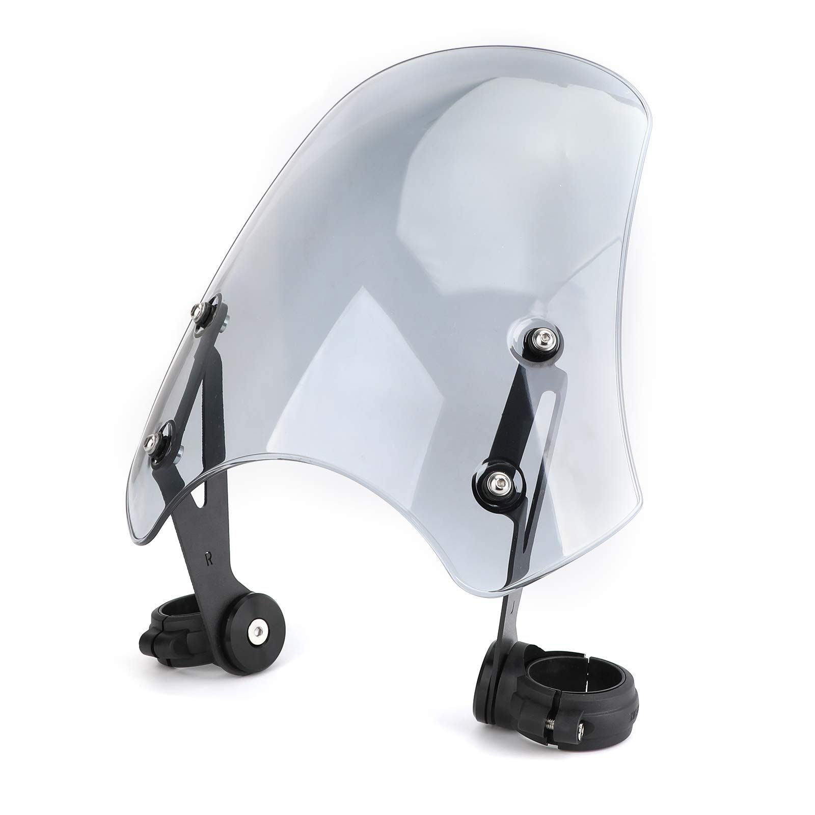 ブルース サメ バイク スクリーン 風防 汎用 適用 ハーレー ダイナソフトアイル ウインドシールド ブラケットあり 取付簡単 グレー