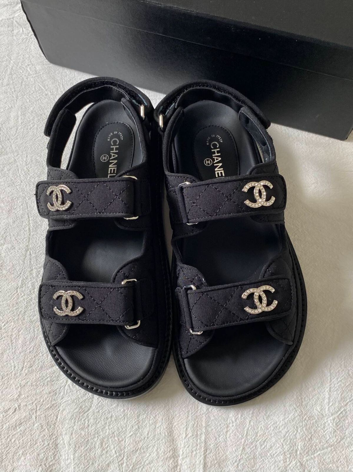 CHANEL シャネル ファブリック サンダル