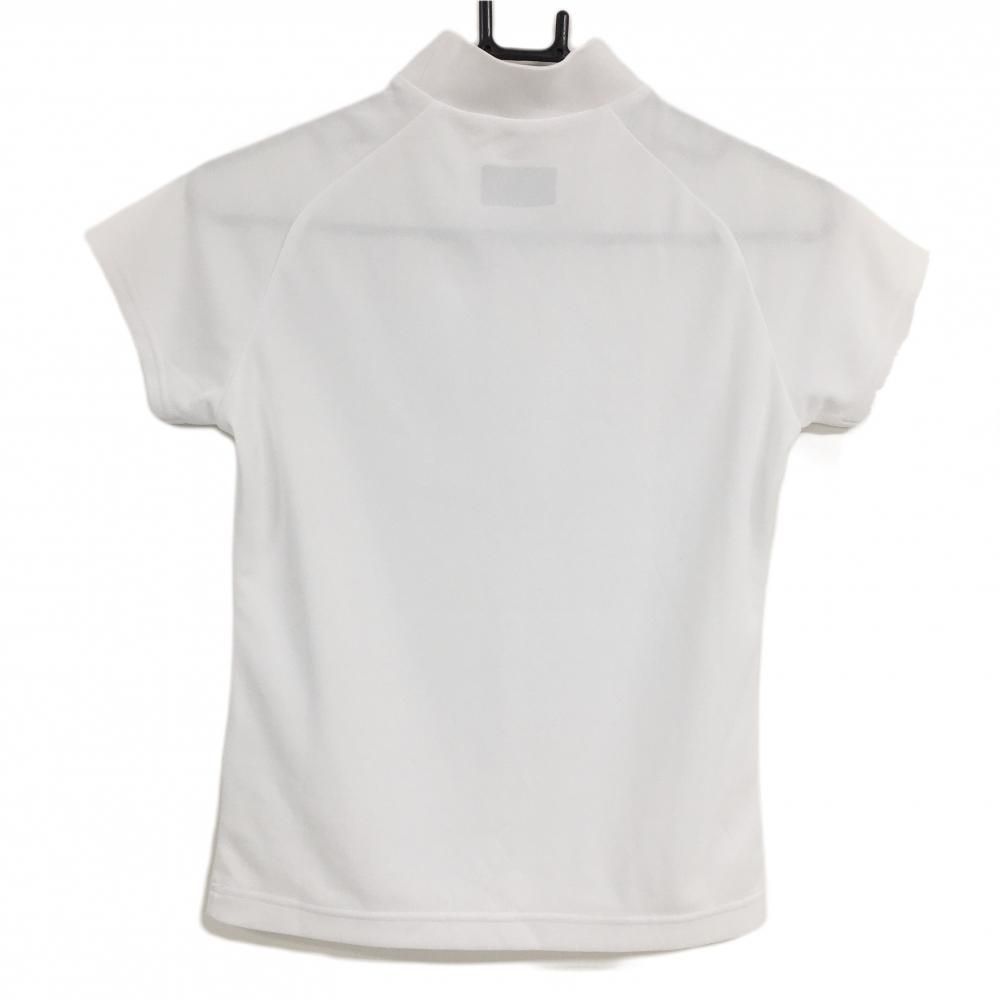 SALE25％OFF【美品】ニューバランス 半袖ハイネックシャツ 白 ロゴシルバー  レディース 0(S) ゴルフウェア New Balance