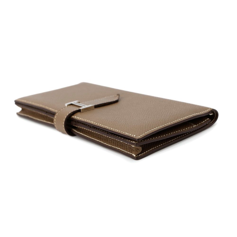 エルメス 長財布 ベアンスフレ エトゥープ/シルバー金具