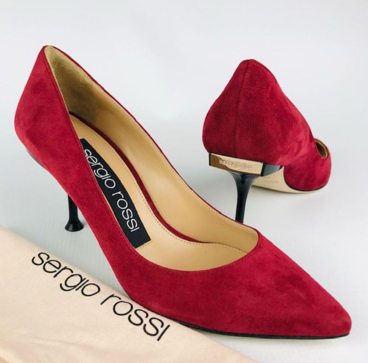 極美品】sergio rossi スエード パンプス ハイヒール 34.5