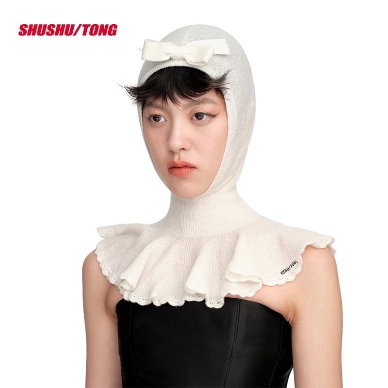 SHUSHUTONG リボン付きニット帽子 - メルカリ