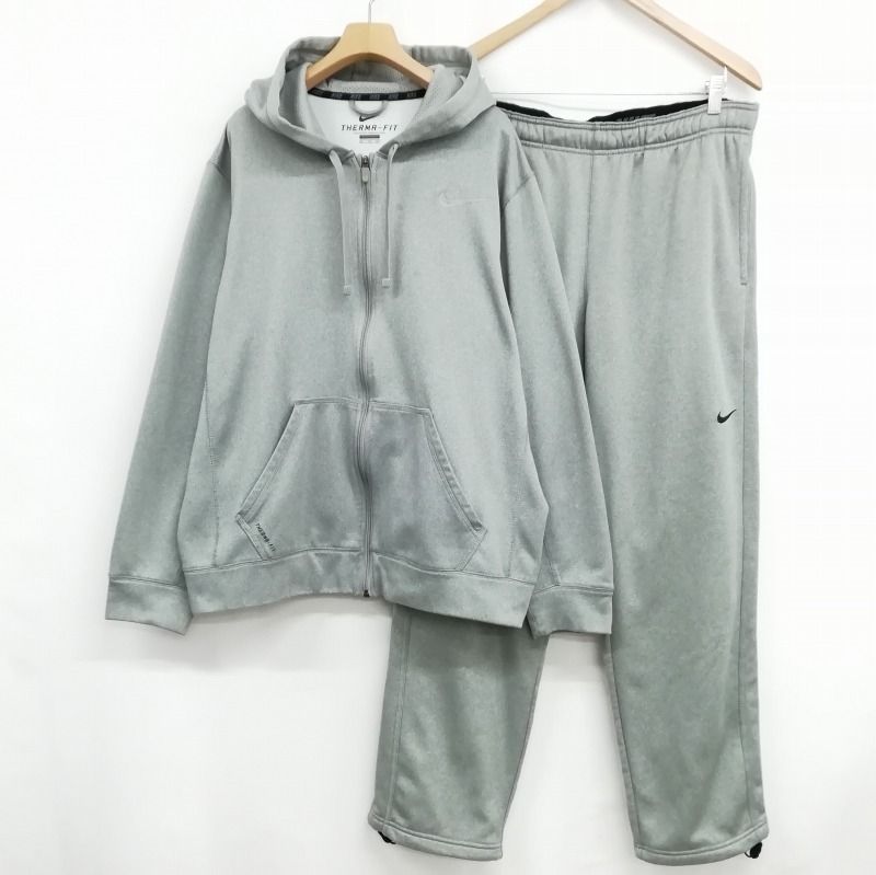 NIKE THERMA FIT ナイキ　セットアップ　グレー　水色　L NIKE THERMA FIT ナイキ セットアップ グレー 水色 L