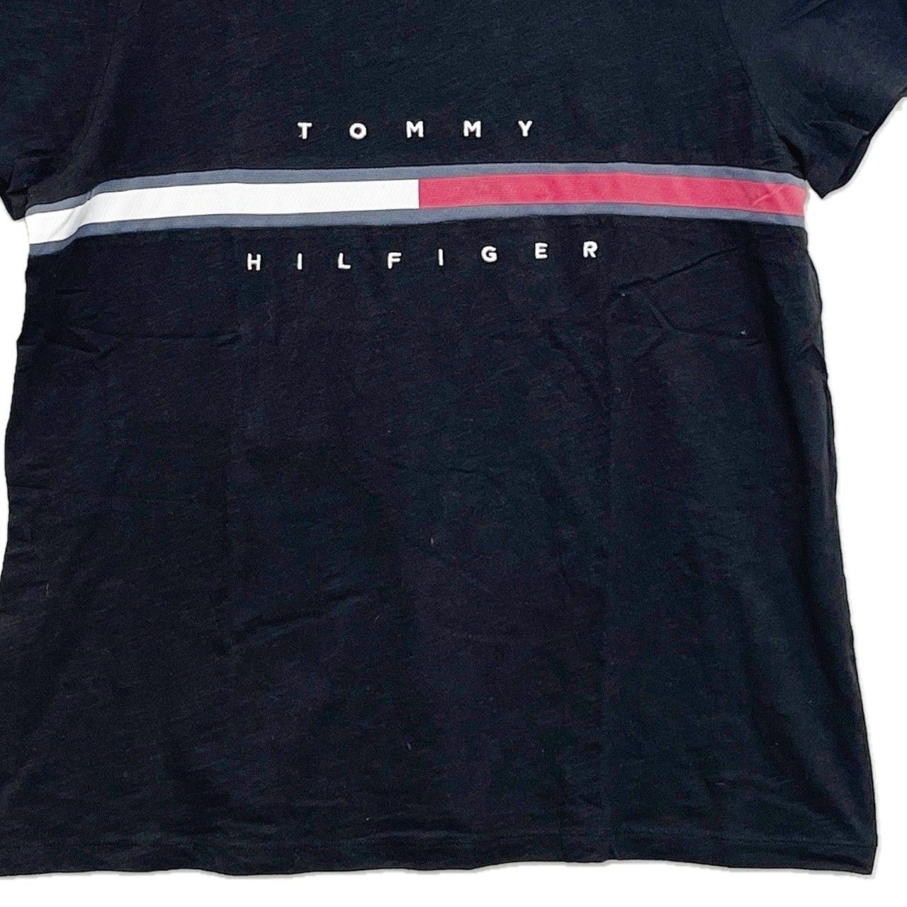 トミーフィルフィガー レディース半袖 Tシャツ ブラック 黒 TOMMY