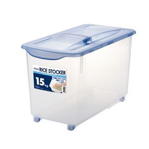 12個セット 米びつ|ライスストッカー 15型 15kg 計量カップ付き キャスター付き ラストロウェア スライド 〔台所〕