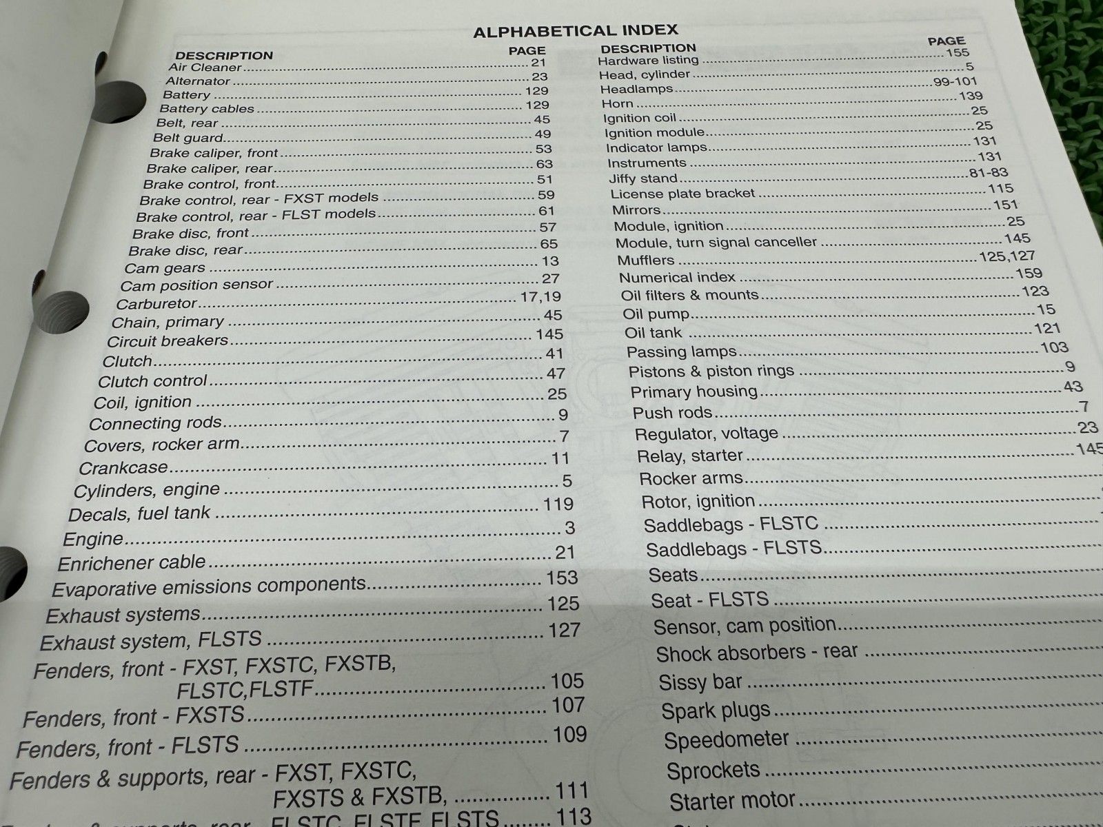 ソフテイル パーツリスト 英語版 ハーレー 正規 バイク 整備書 1999年ソフテイルモデル パーツカタログ Ts