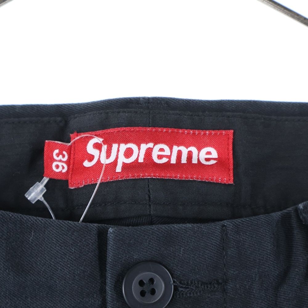 シュプリーム チノ　ブラック　32 美品　ロゴ入り　刺繍 シュプリーム チノ ブラック 32 美品 ロゴ入り 刺繍 - メルカリ