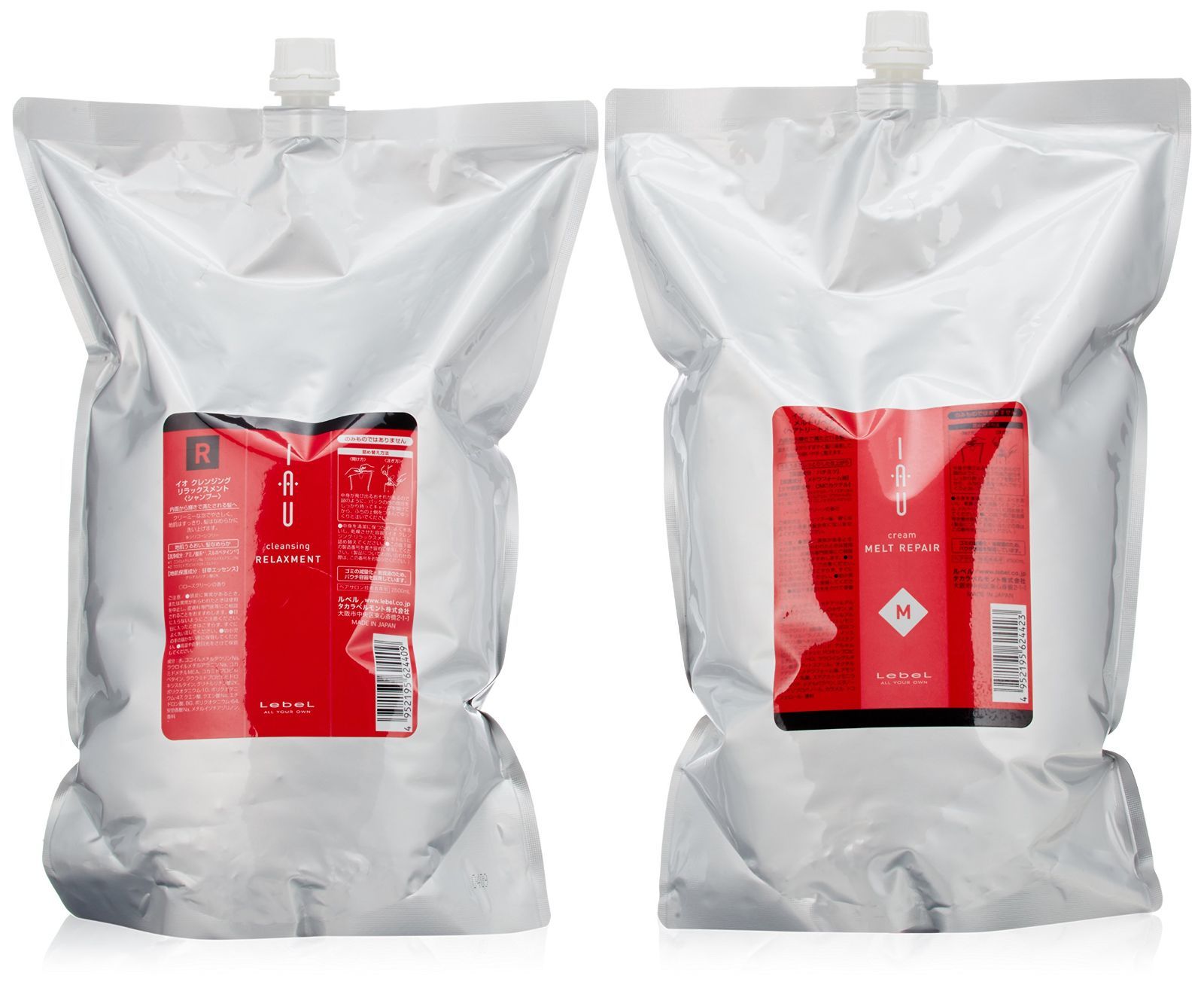 リラックスメント シャンプー 2500ml-イオ クリーム クレンジング メルトリペア イオ トリートメント2500ml IAU 詰め替えセット ルベル