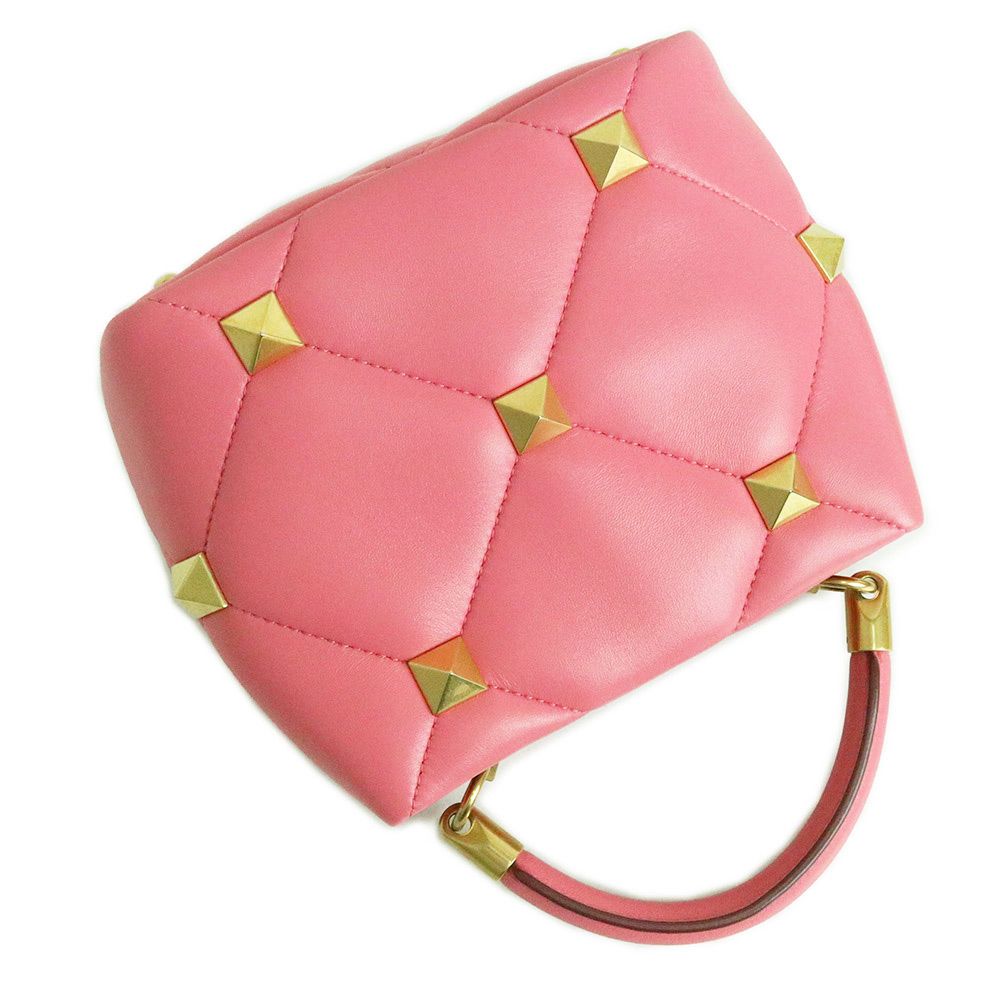 【valentino garavani】ハンドバッグ　ゴールド金具　レザー VALENTINO ヴァレンティノ ロックスタッズ2wayハンドバッグ