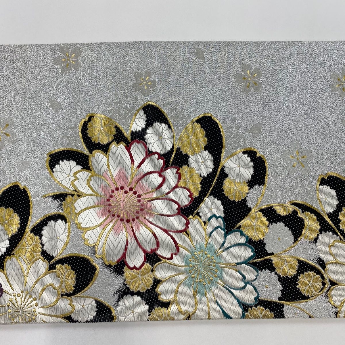 袋帯 秀品 花 梅 金糸 箔 銀色 六通 正絹 【中古】 - メルカリ