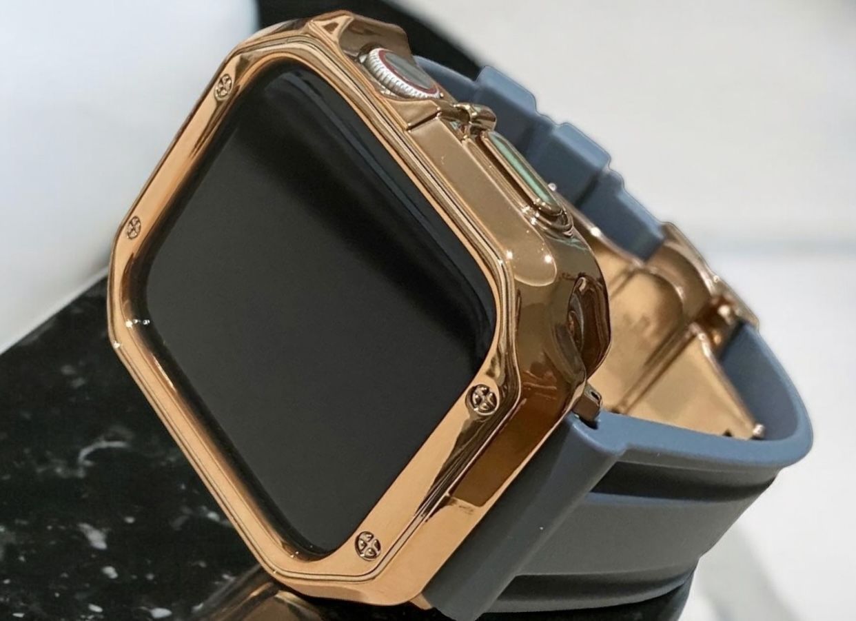 アップルウォッチ カバー 44 45 バンド 44ｍｍ/45ｍｍ セット 黒 黒 アップルウォッチバンド ラバーベルト カバー ステンレス Apple