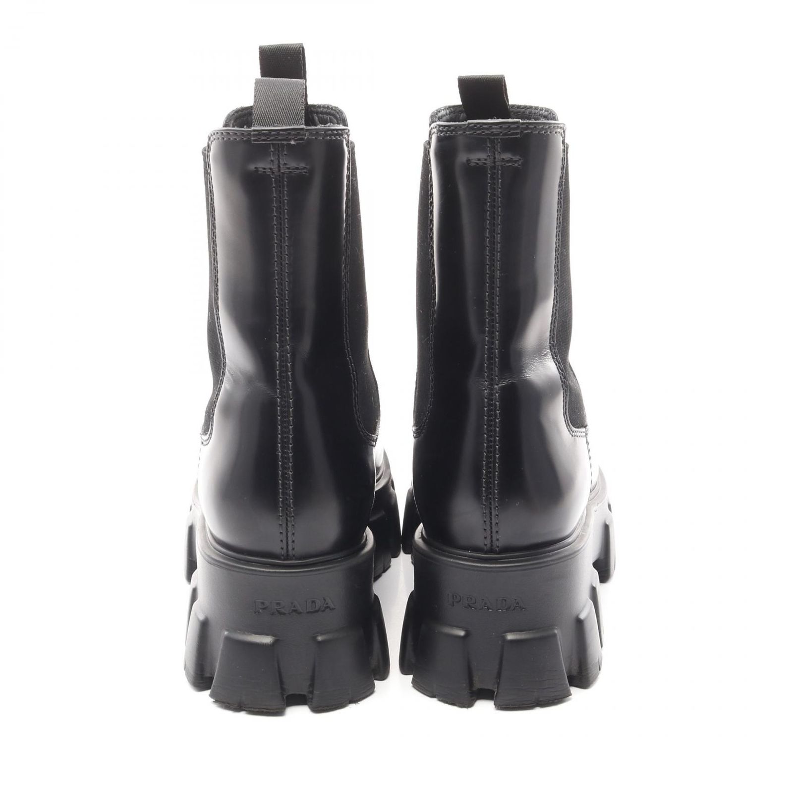 Black Monolith brushed leather Chelsea PRADA プラダ モノリスレザー
