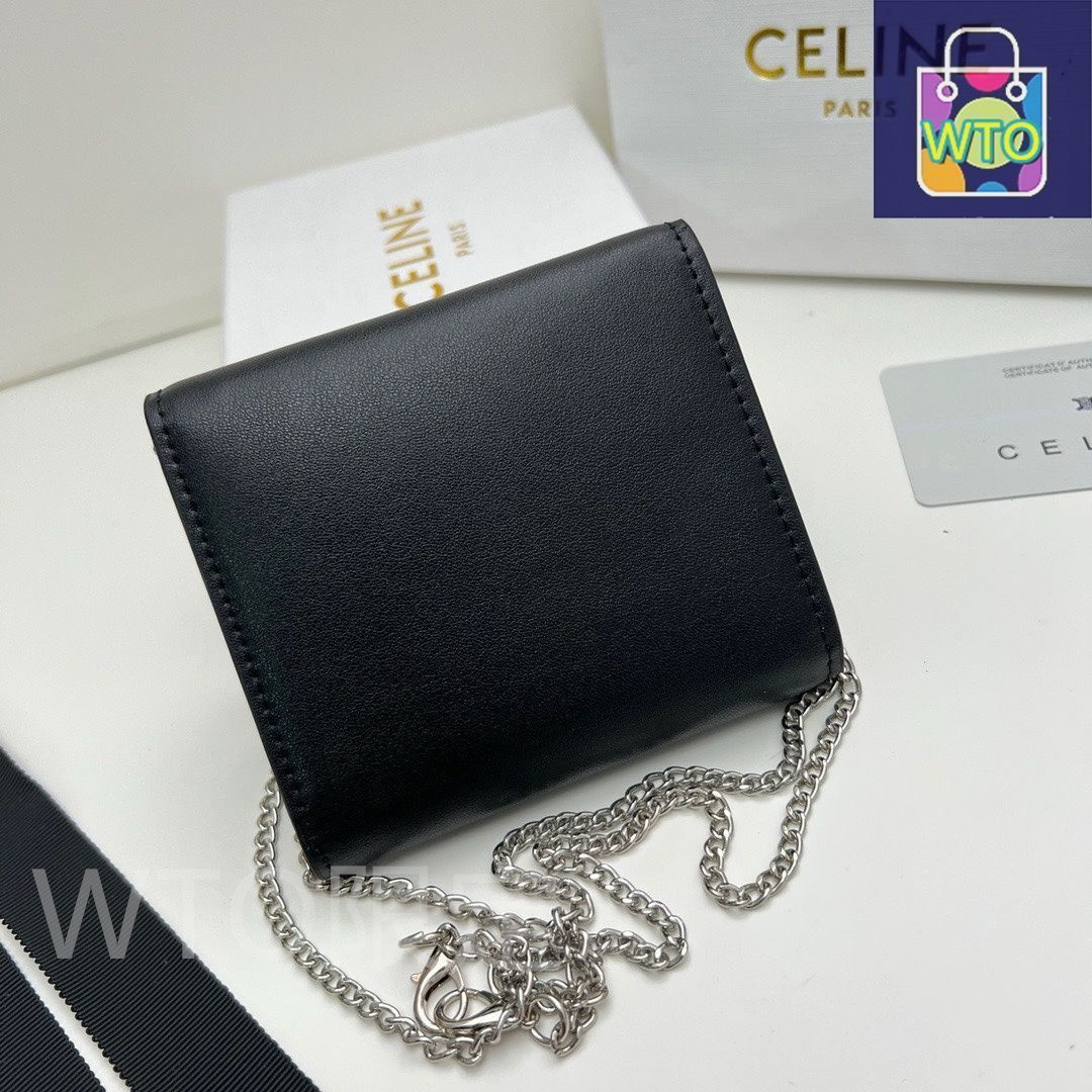 すぐ届く！幅広く使える CELINE トリオンフチェーンウォレット 本日限定】?Celine トリオンフ チェーンウォレット 10783 ? 高級