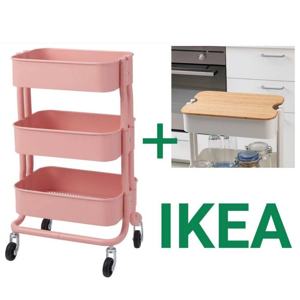 IKEAワゴン小＆まな板セット収納家具キッチン子供部屋リビング洗面所 