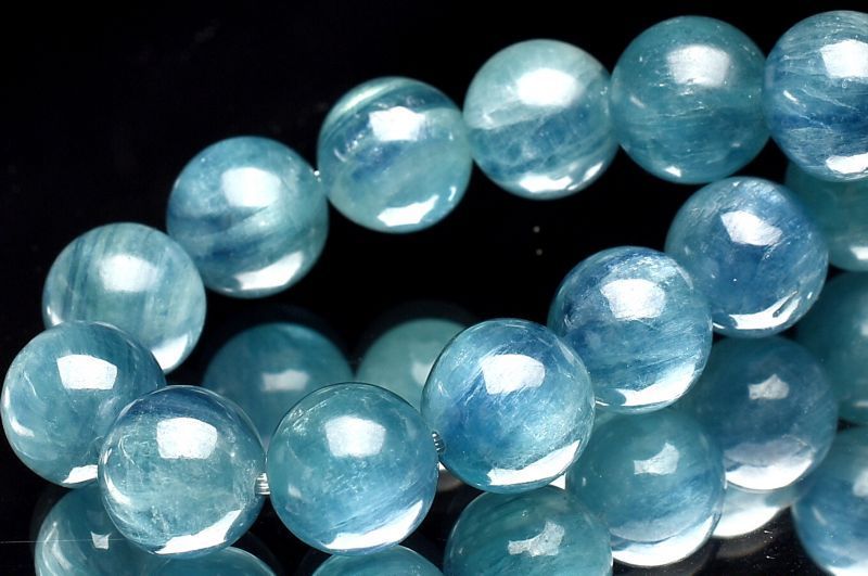 １点物 高品質天然色 グリーンブルー ブルーグリーンカイヤナイト 9mm ブレスレット パワーストーン 天然石 _U7522