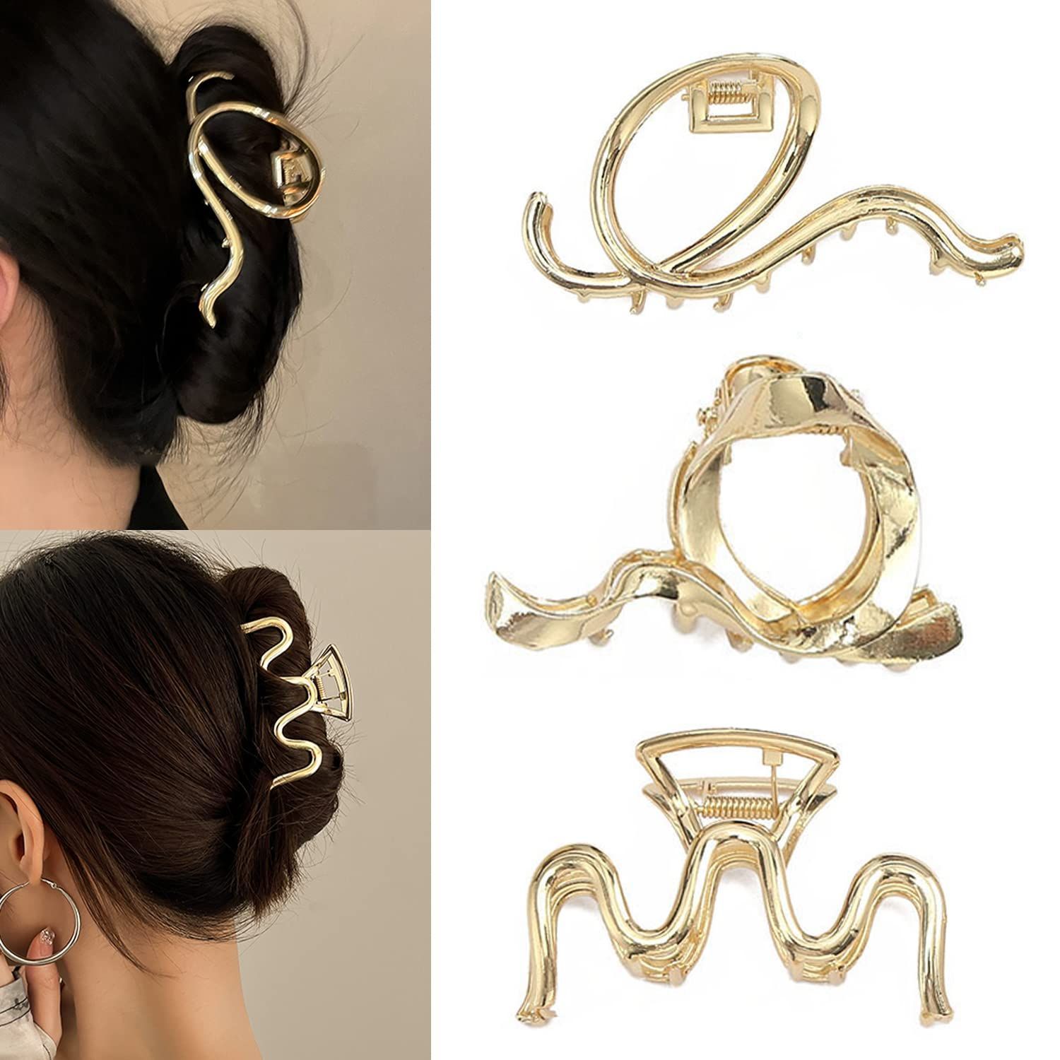 3個セット バンスクリップ ヘアクリップ バナナクリップ ヘアピン ヘアアクセサリー 髪留め 大きめ ヘアアレンジアクセント 韓国風 シンプル おしゃれ 贈り物 レディース用