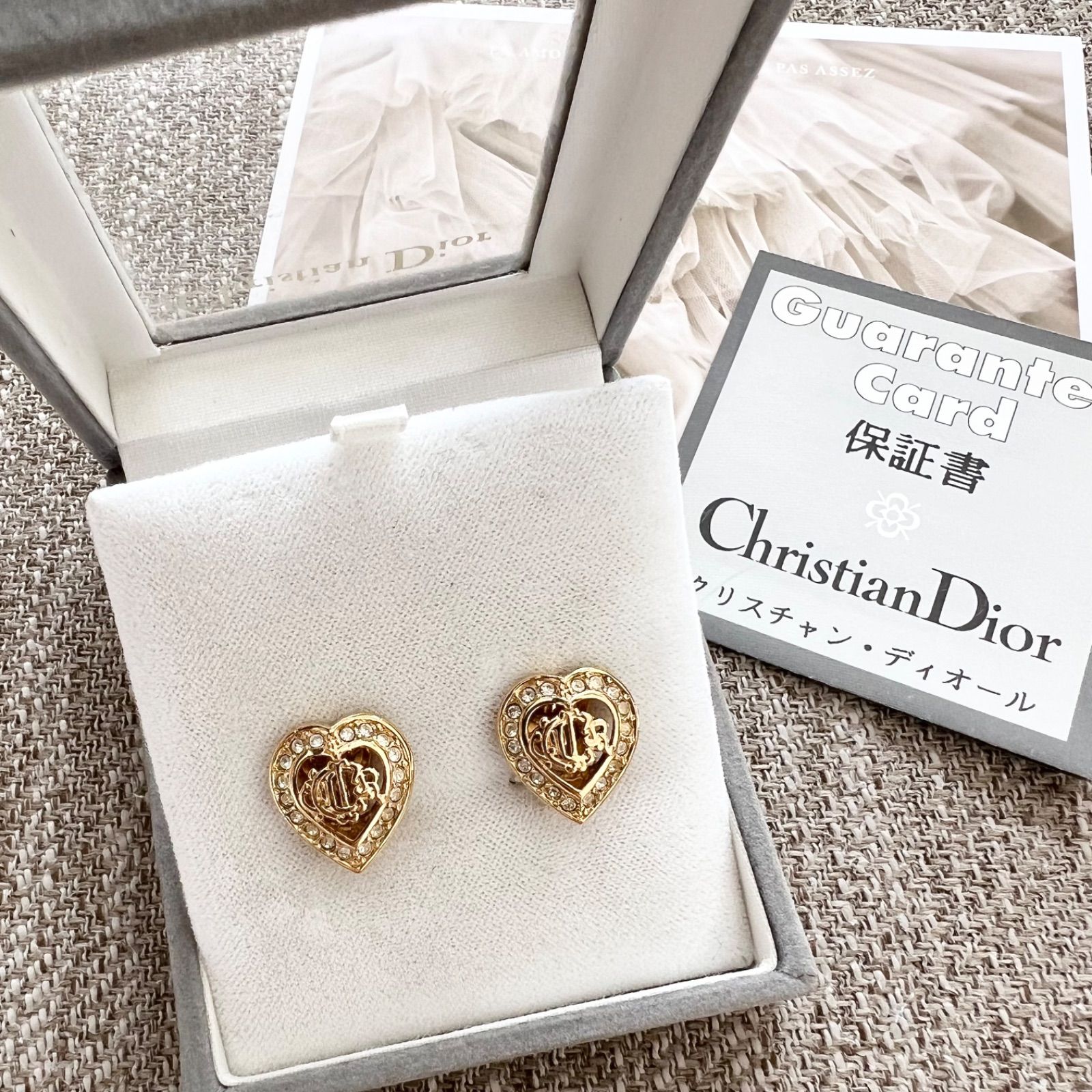 箱付き 極美品 Dior イヤリング CD 旧ロゴ ハート 刻印あり ゴールド アクセサリー ピアス Christian Dior Vintage  Earrings Heartshape - メルカリ