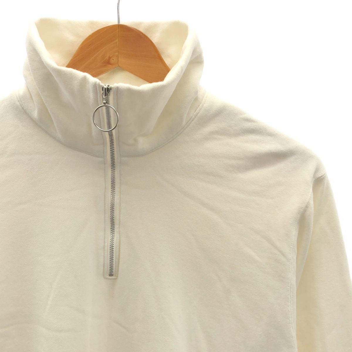 【タグ付き】pheeny フレンチテリーハーフジッププルオーバー　ホワイト PHEENY / フィーニー | French terry hard zip P/O フレンチ