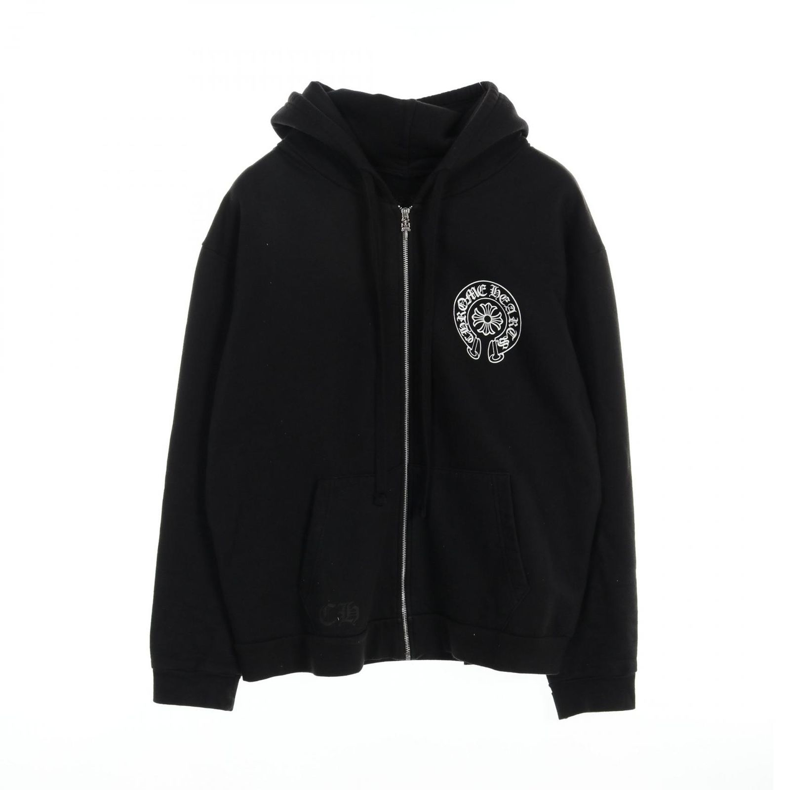 クロムハーツ CHROME HEARTS パーカー ブラック コットン ジップアップ 
