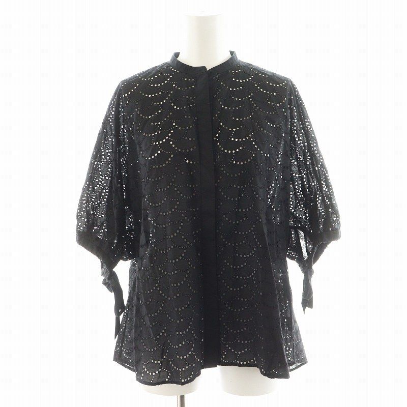ドゥロワー Drawer EMBRO LACE スリーブリボンレースブラウス