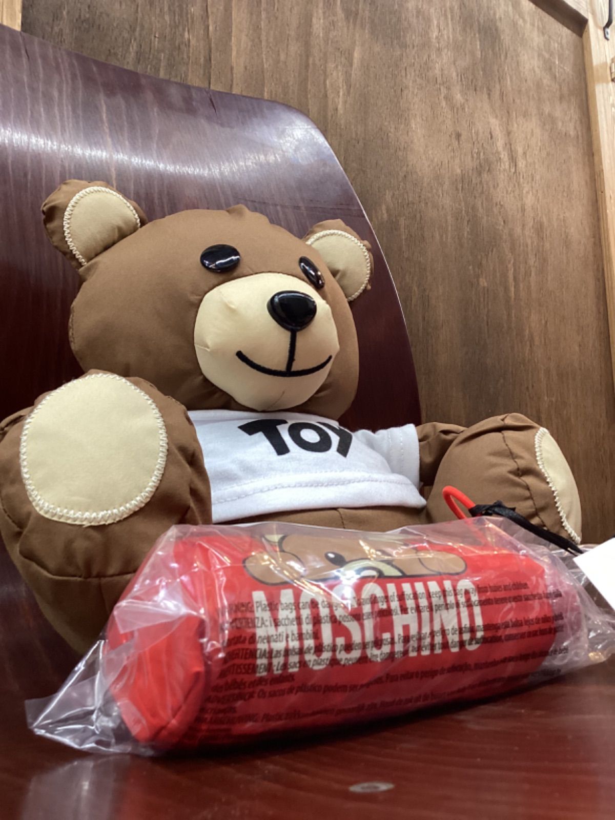 新品 未使用 タグ付き MOSCHINO モスキーノ 折畳み傘 + ぬいぐるみ