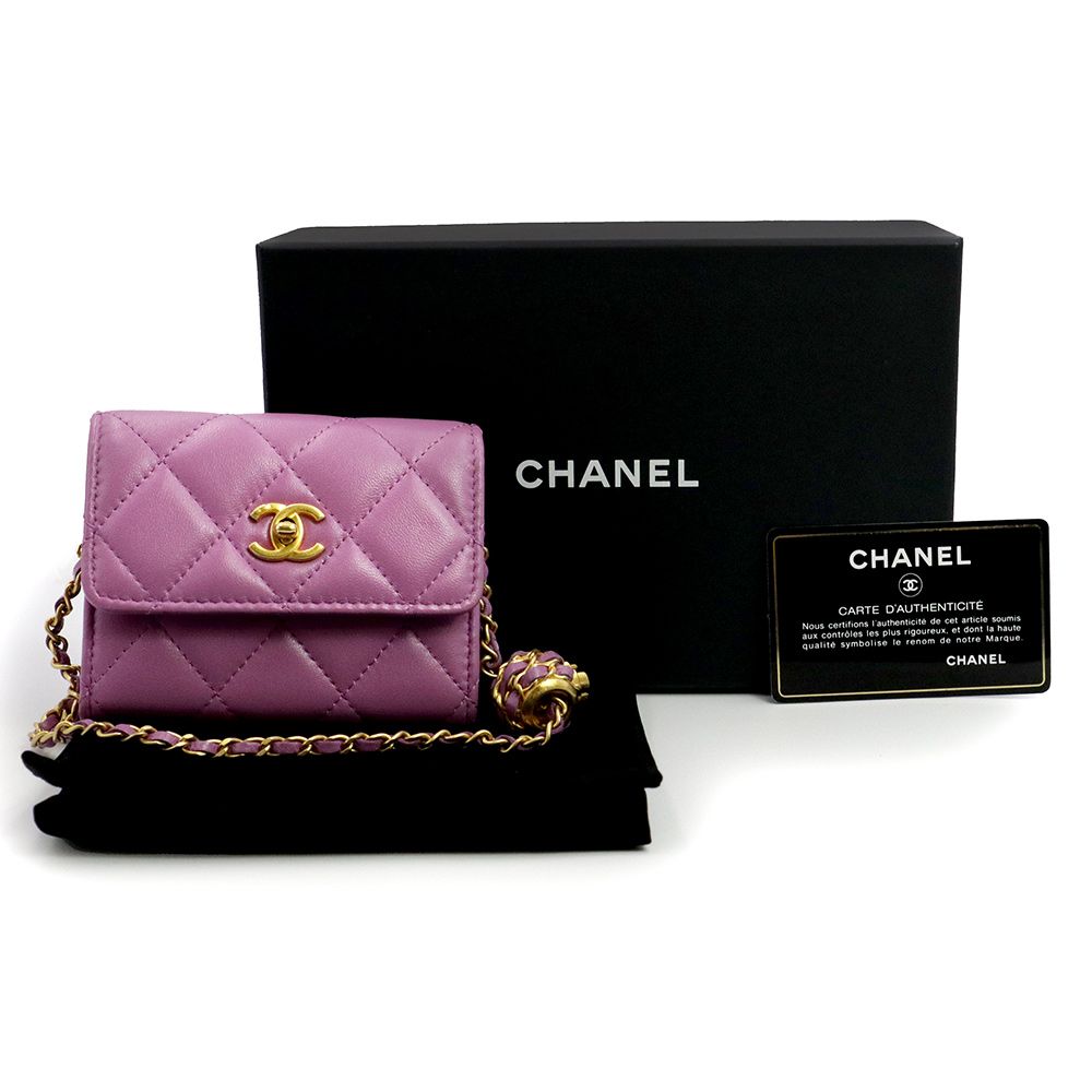 シャネル ココマーク マトラッセ ボール クラッチ ミニ コインケース