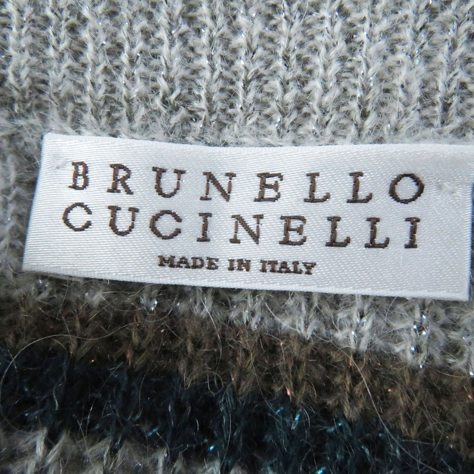 未使用品 Brunello Cucinelli ブルネロクチネリ モヘア混 ラメ糸入り ボーダー柄 長袖 ニット プルオーバー グレー グリーン  ブラウン XS イタリア製 レディース - メルカリ