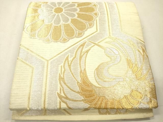 平和屋着物＊夏物 六通柄 京袋帯 亀甲飛鶴花文 金銀糸 正絹 逸品