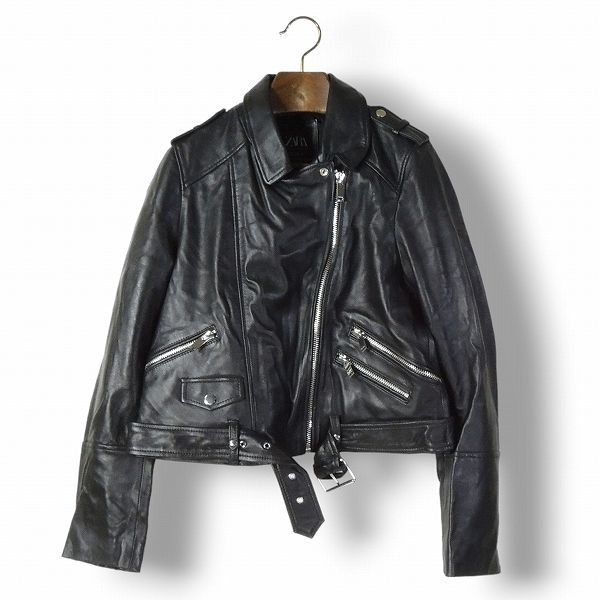 ZARA ザラ シープレザーライダースジャケット 40I2547
