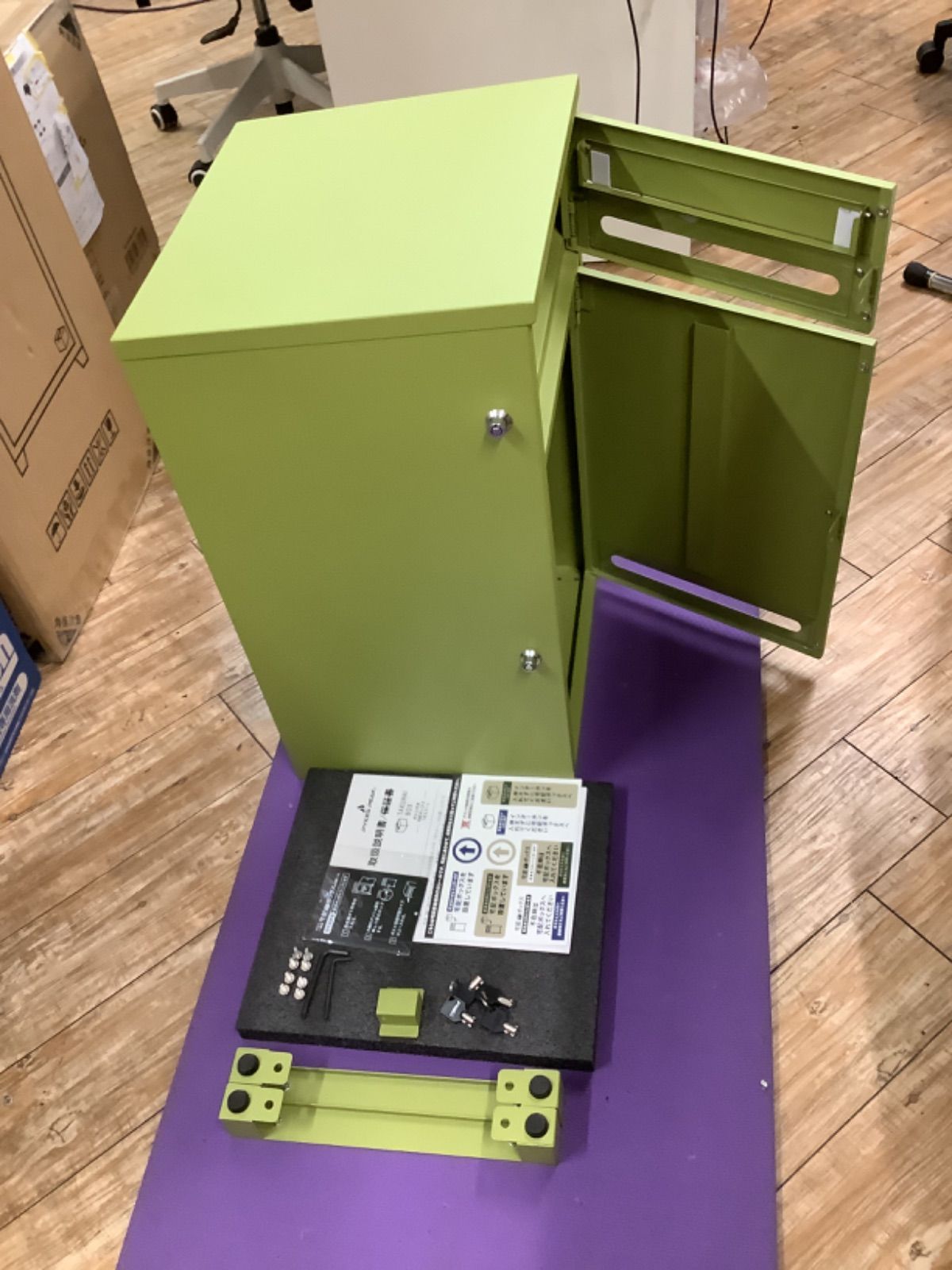 固定用アンカー無し P0296 宅配ボックス ポスミー モスグリーン 251022-2