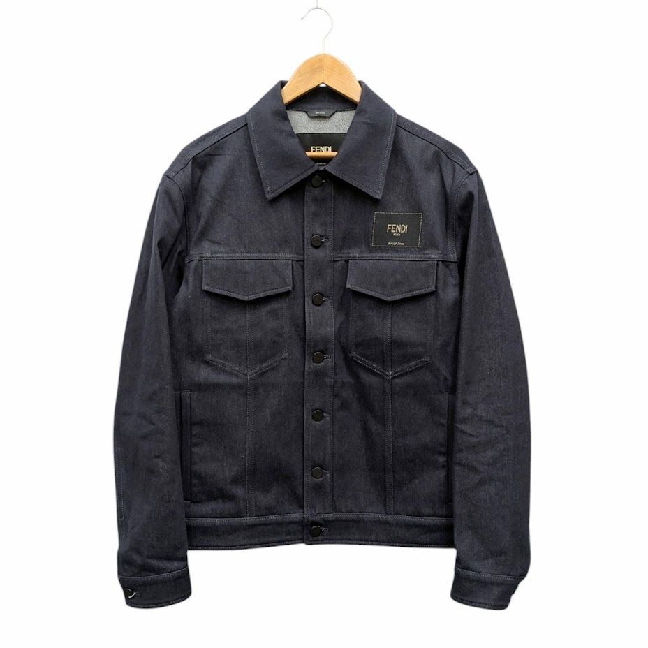 FENDI Denim jacket フェンディ ロゴ デニムジャケット トラッカージャケット Gジャン FW1027 AIZB インディゴ サイズ 46