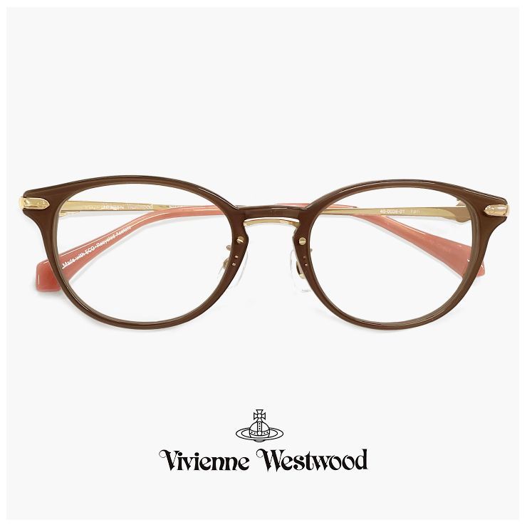 ヴィヴィアン ウエストウッド メガネ 40-0036 c01 Vivienne Westwood レディース 眼鏡 40-0036-1 ボストン 型 ツーブリッジ フレーム オーブ 茶色 ブラウン カラー ダミーレンズ発送