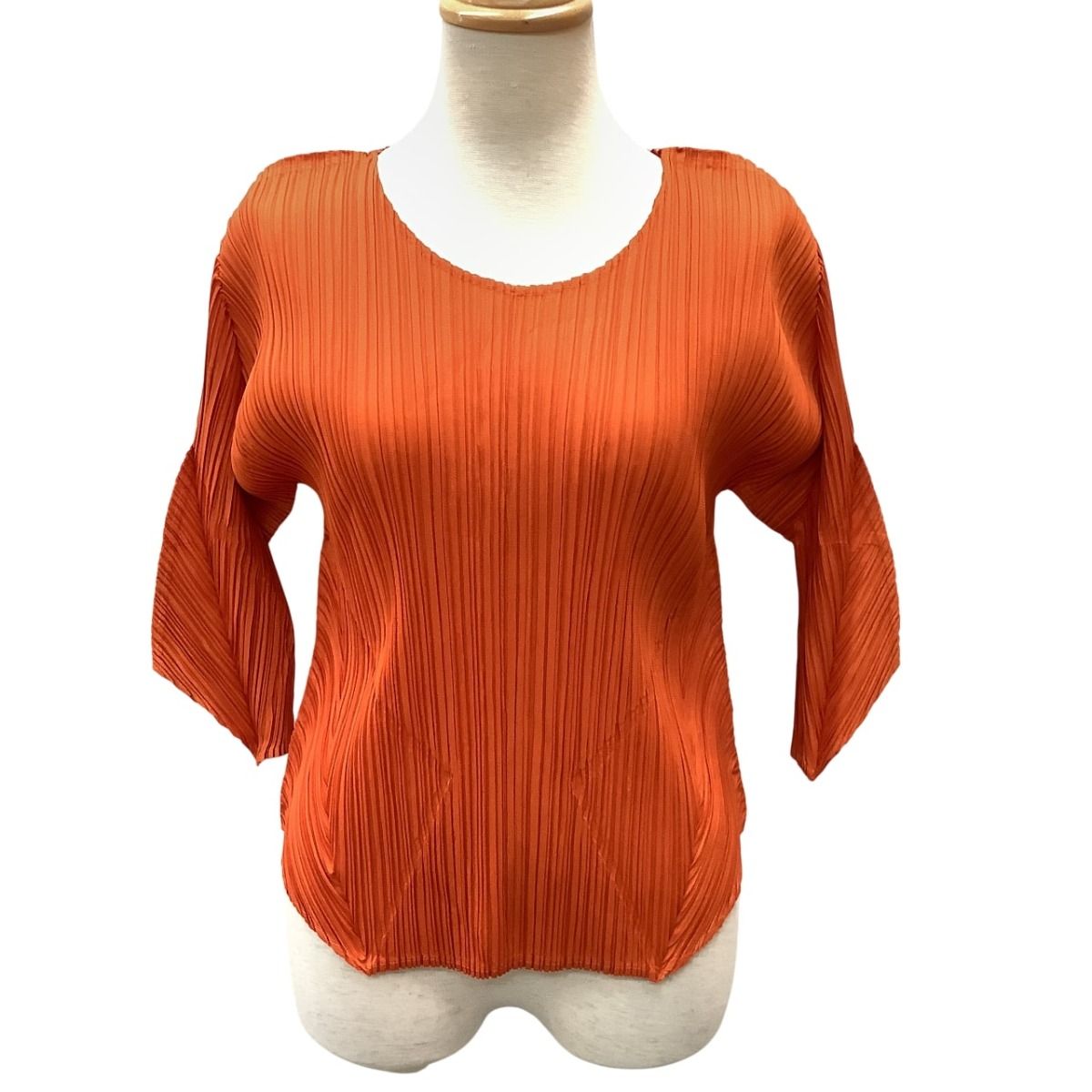 ♪♪ISSEY MIYAKE イッセイミヤケ PLEATS PLEASE 変形 カットソー SIZE 3 PP33-JK622 オレンジ