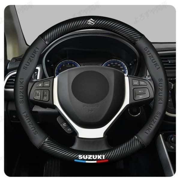 ハスラー レザーハンドルカバー Sサイズ/38CM ステアリングホイールカバー おしゃれ 防滑 握りやすい HUSTLER@