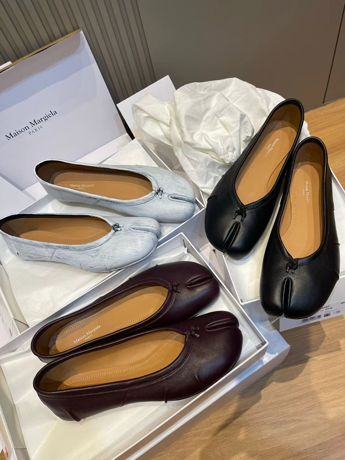 Maison Margiela tabi 足袋バレエベージュトゥシューズスタイル Maison