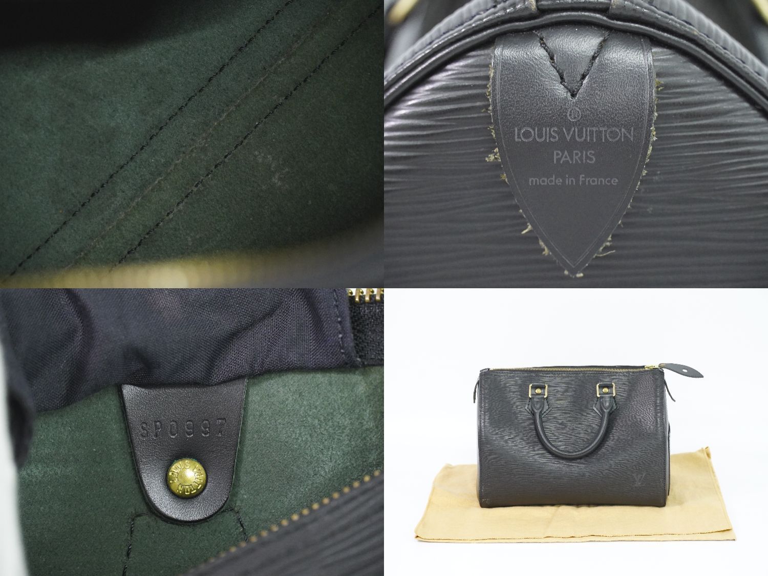 本物 ルイヴィトン LOUIS VUITTON LV スピーディ 25 エピ レザー