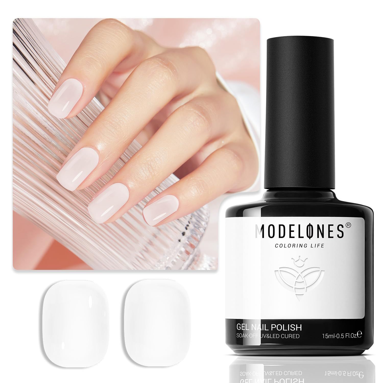 人気商品】セルフネイル（乳白色 ポリッシュタイプ ホワイト） 初心者