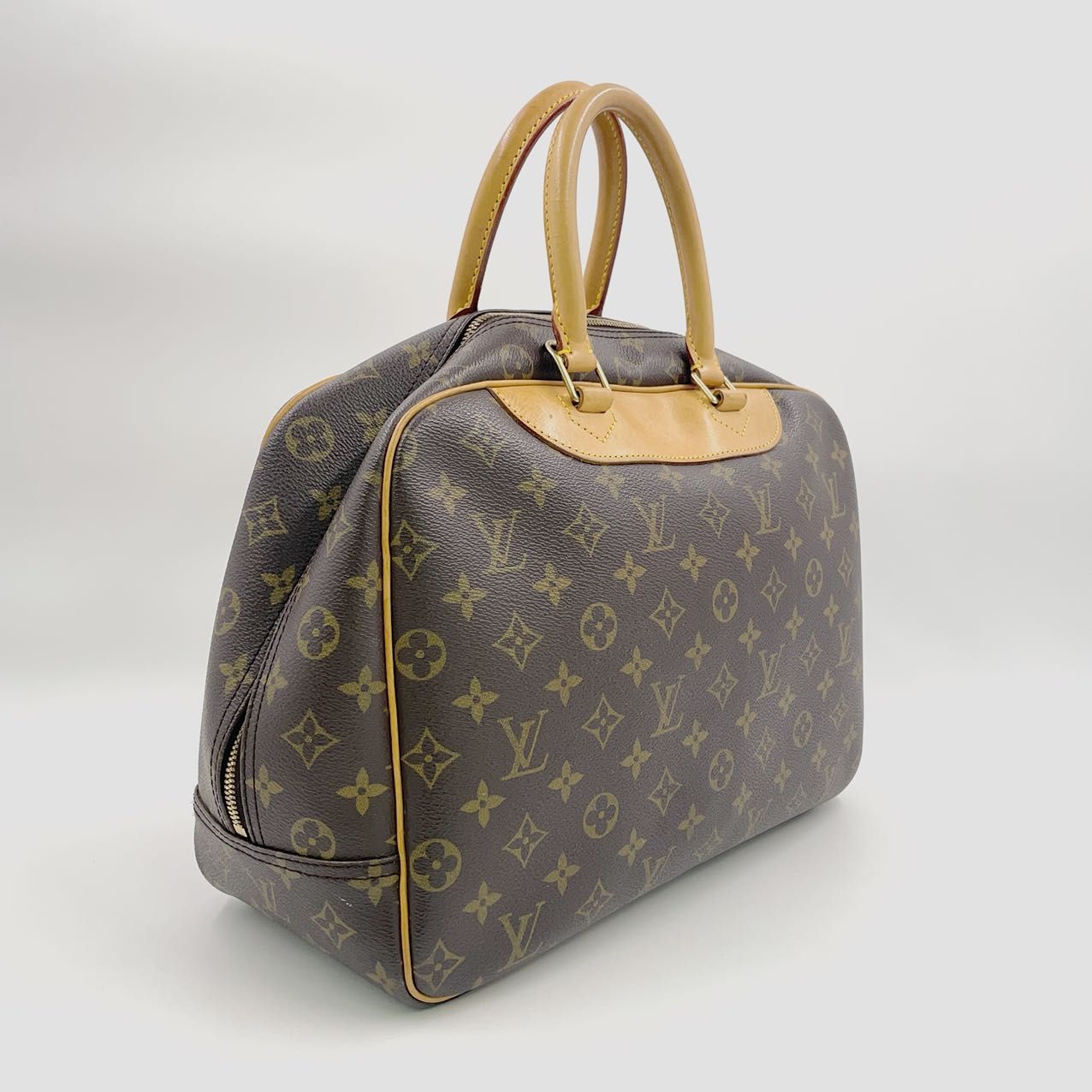 LOUIS VUITTON ドーヴィル ボーリングヴァニティ モノグラム モノグラム レザー×PVC ブラウン ハンドバッグ M47270 - メルカリ