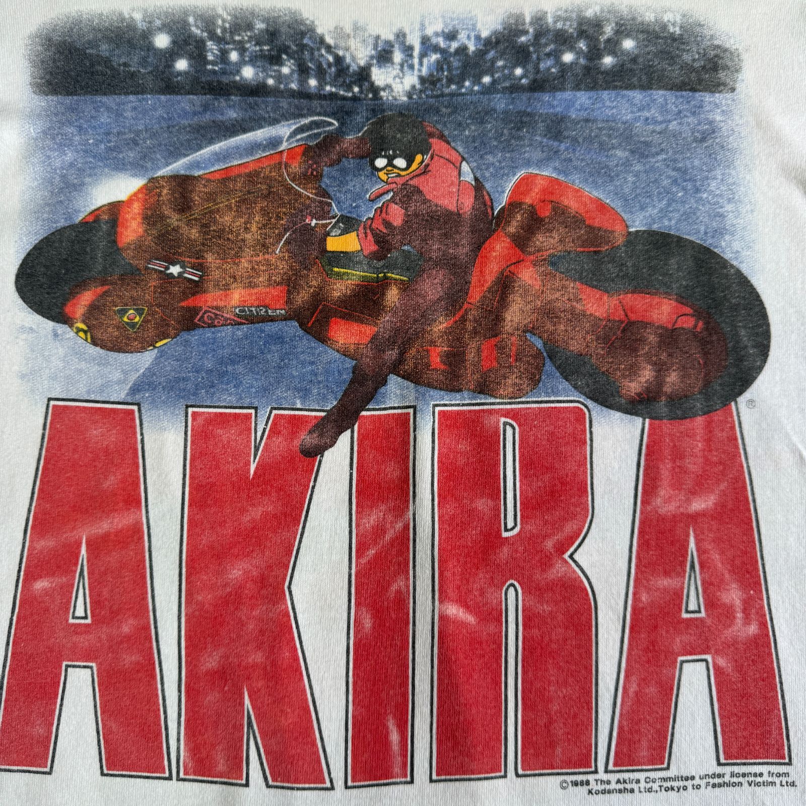 90s AKIRA 金田バイク コマ割り アニメ プリント Tシャツ Mサイズ