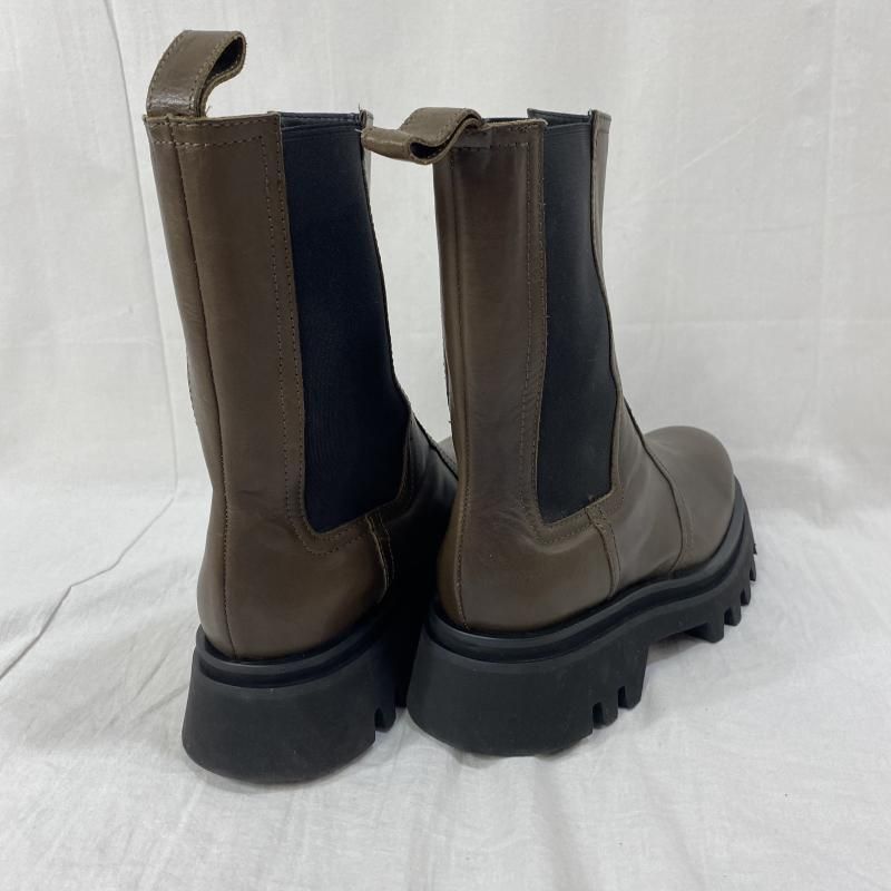 ZARA ザラ ブーツ サイドゴアブーツ/ブラウン/36/24.5cm/レザー