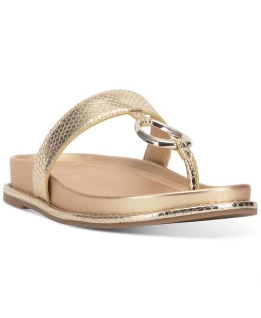 【送料無料】 ヴィンスカムート レディース サンダル シューズ Women's Genri Thong Loop Footbed Sandals Egyptian Gold