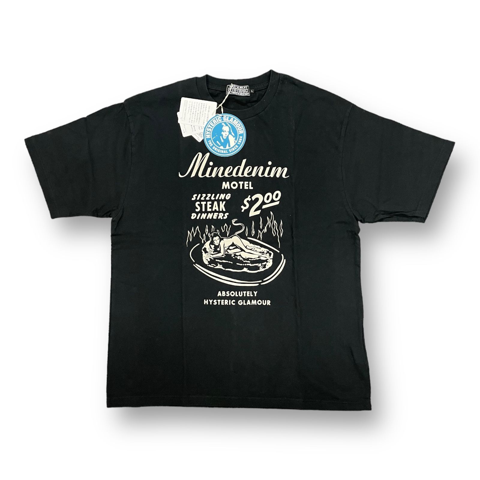 新品 HYSTERIC GLAMOUR × MINEDENIM コラボ デビルステーキ プリント T 