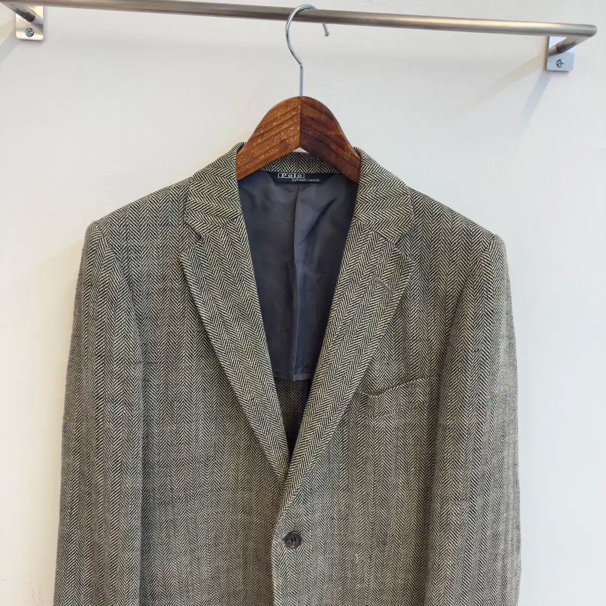 ポロラルフローレン ヘリンボーン テーラード ジャケット ツイード リネン混 USED PoloRalphlauren ポロラルフローレン ヘリンボーンツイード