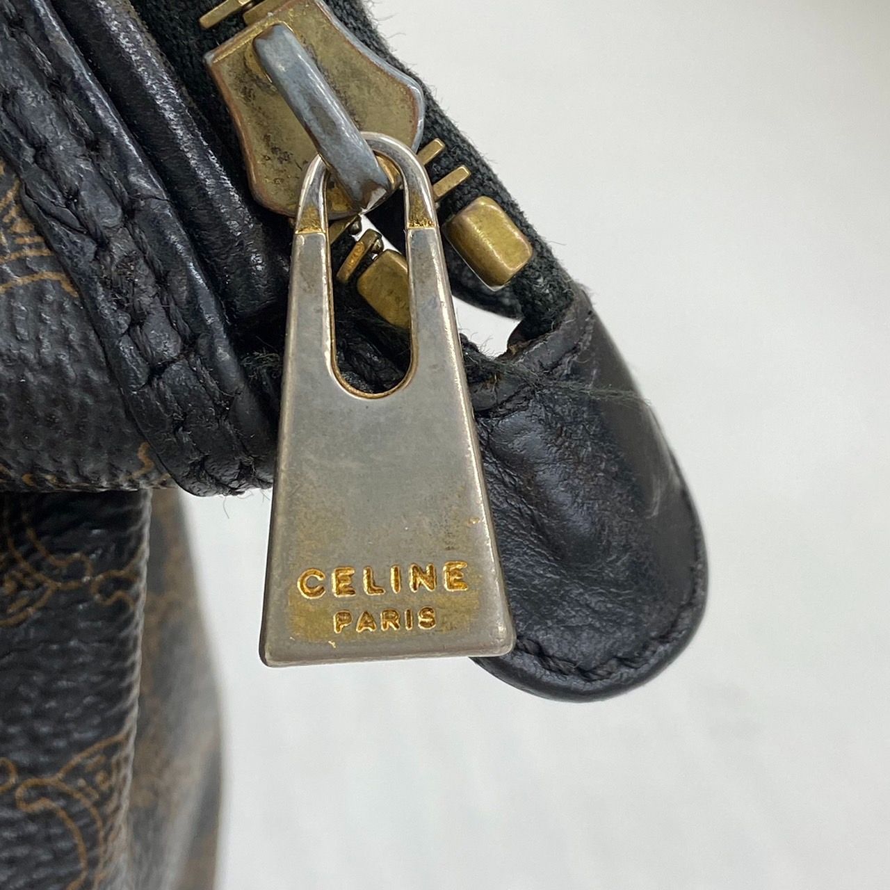 ☆CELINE ヴィンテージ オールドセリーヌ マカダム ポーチ ブラック 黒 CELINE セリーヌ ポーチ 小物入れ マルチケース マカダム柄 PVC